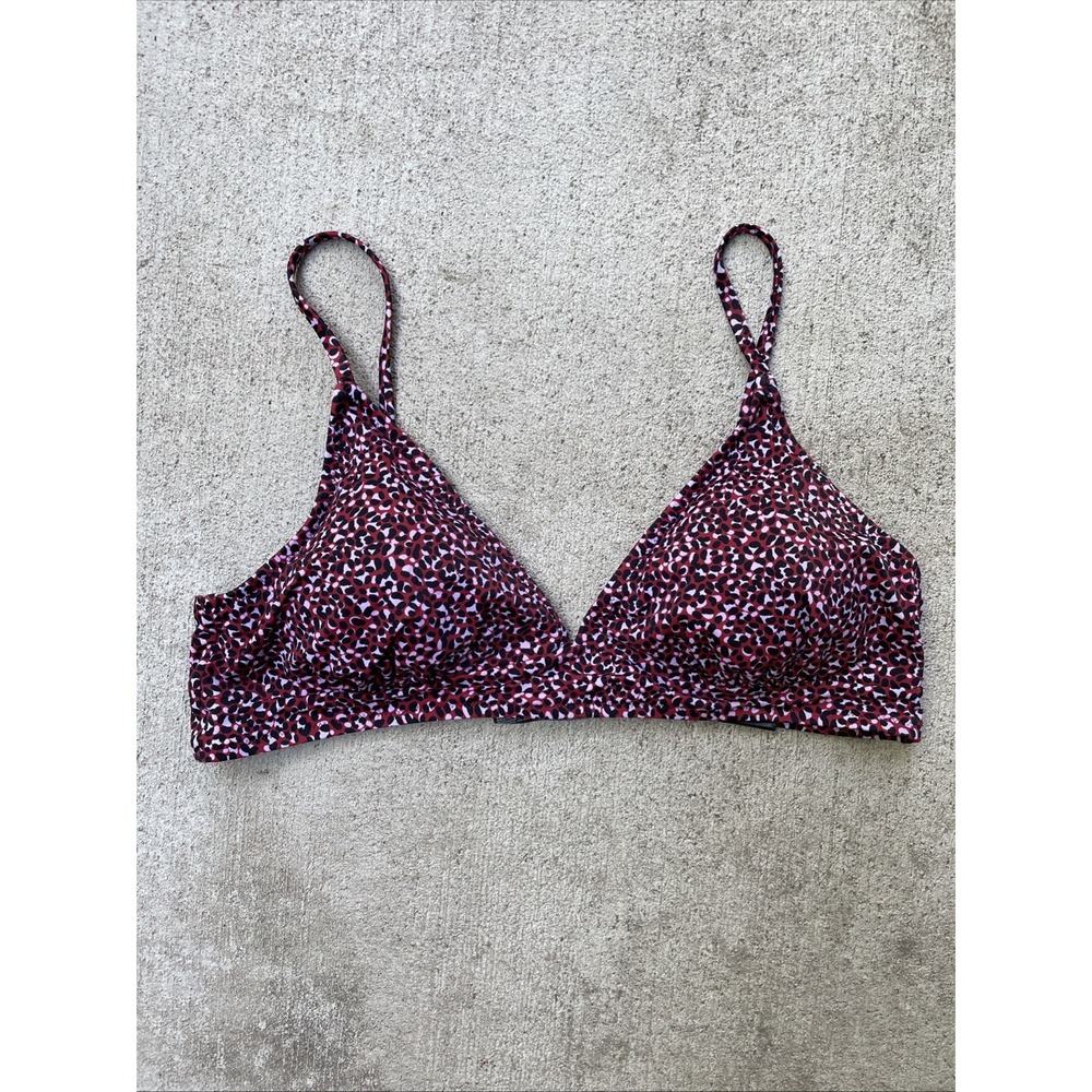 Amazon Essentials Bikini Top XXL Brick Red Leopard Print‎ NWT Adjustable Straps